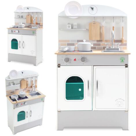 Cuisine Enfant COSTWAY 69 Pièces Avec Vapeur & Sons | Jeu D'Imitation Pour Enfants 3+ Ans - Orange