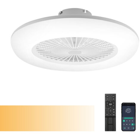 Jopassy 2 x Ventilateur de plafond, éclairage 80W, lampadaire LED 55cm Lustrateur, avec ventilateur et télécommande, température 3 vitesses et 3 couleurs Jopassy 2 x Ventilateur de plafond, éclairage 80W, lampadaire LED 55cm Lustrateur, avec ventilateur et télécommande, température 3 vitesses et 3 couleurs