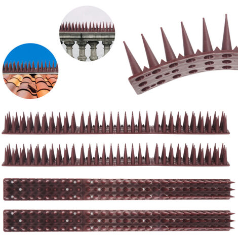 Système Anti-Pigeons En Plastique 1,5m (50 Cm X 3 Pièces) Noir Répulsif Pour Chats Pour Le Jardin à Trois Rangs, Répulsif Contre Les Martres, Hautes Pointes Anti-Oiseaux Pour Balcon, Clôture, Jardin