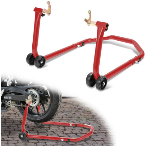 Béquille Arrière Moto Avec Fixations à Fourchette - Charge Max 300kg, Réglable, 4 Roues - Pour Honda, Kawasaki Et Autres