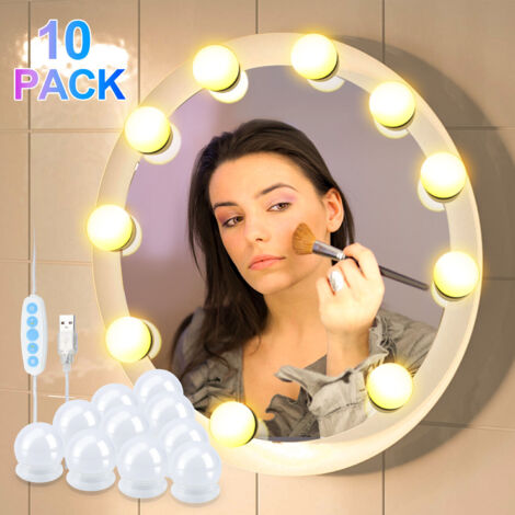 Ampoule Led Maison Miroir De Maquillage LED Lumière Du Jour - Luminosité Réglable, 10 Ampoules, Blanc Coffret Maquillage