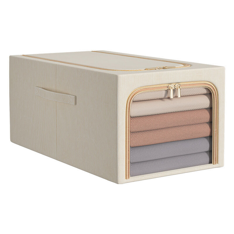 Lot De 6 Boîtes De Rangement Draps Et Linge De Lit Bubooo - Organisateurs Pliable Avec Fenêtre Transparente Beige