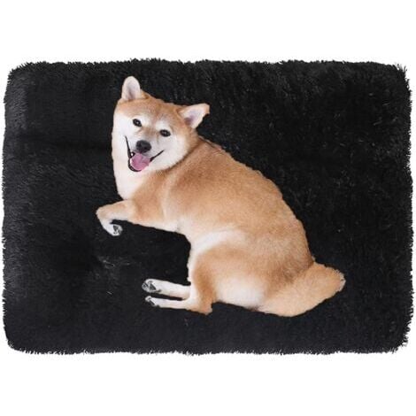 Panier Chien Grande Taille XXL 110x75cm, Moelleux Lit pour Chien Peluche, Noir