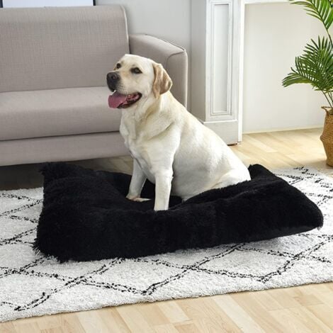 Panier Chien Grande Taille XXL 110x75cm, Moelleux Lit pour Chien Peluche, Noir
