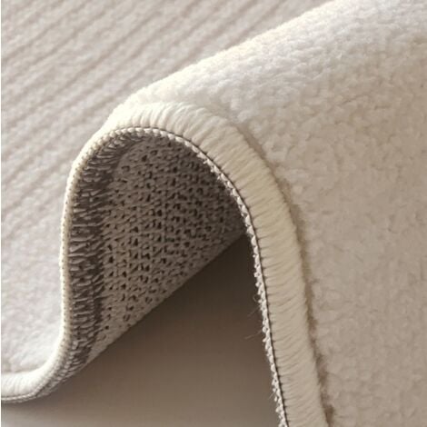 Tapis De Salon Motifs géométriques Tapis Lavable en Machine avec Support Antidérapant, Beige 120x170cm