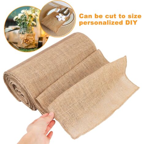 Chemin de Table en Toile de Jute Ruban Décoration Vintage 30CMX10M