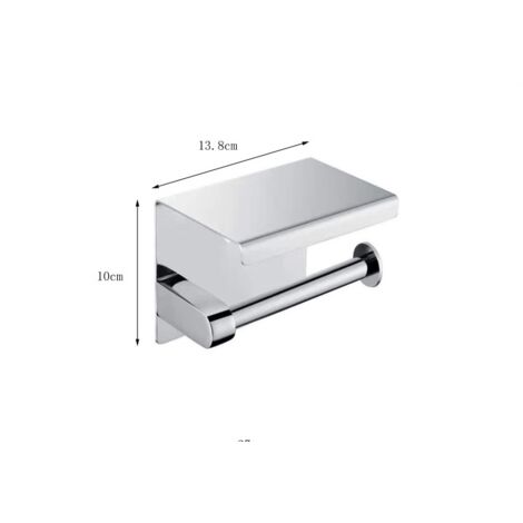 Porte-Papier Toilette Mural sans perçage  Acier Inoxydable avec étagère pour Salle de Bain  Argent 13.7x10x10cm