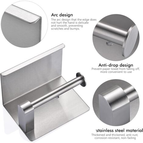 Porte-Papier Toilette Mural sans perçage  Acier Inoxydable avec étagère pour Salle de Bain  Argent 13.7x10x10cm