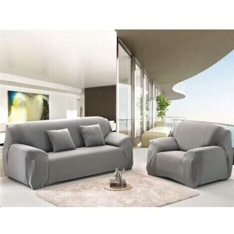 Housse de canapé 3 places Super stretch Gris 180 à 240cm