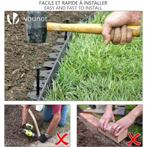 Bonviee Metall-Garteneinfassung – Wellförmige Rasenkante Für Beete, Silber, 15,2 M Lang X 6,8 Cm Hoch