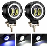 2 Feux De Travail LED Universels Pour Moto - 6 LED, étanches IP65 - Phares Antibrouillard Pour Scooter, Voiture, Camion
