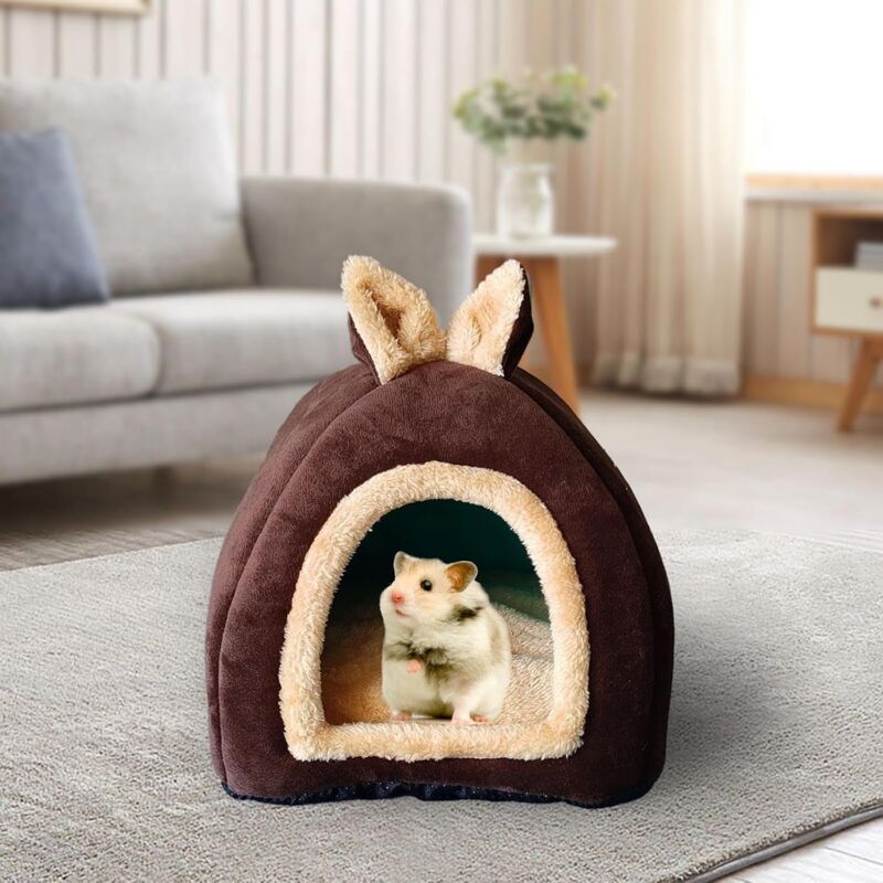 2 Maisons/coussins Pour Cochon D'Inde, Lapin, Hamster - Tissu Doux, Lavable - Semi-fermé Avec Anneau - Jusqu'à 1,4 Kg
