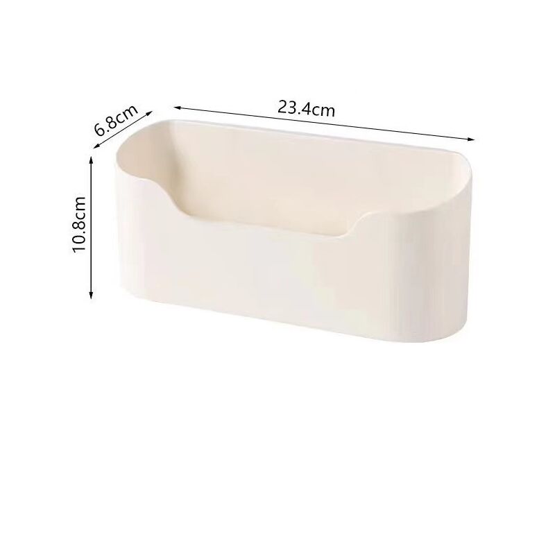 2 Boîtes Rangement Autocollantes Pour Porte - Blanc 23.4x10.8x6.8cm, Adhésif Fort, ABS - Cuisine/Salle De Bain