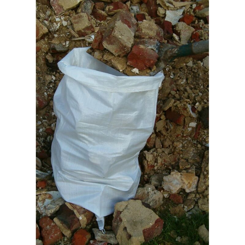 20 Sacs à Gravats, 55 x 95cm, 55kg, Résistant et Réutilisable, En polypropylène tissé blanc, Terre, Gravier, Jardinage - Bricolage 20 Sacs à Gravats, 55 x 95cm, 55kg, Résistant et Réutilisable, En polypropylène tissé blanc, Terre, Gravier, Jardinage - Bricolage