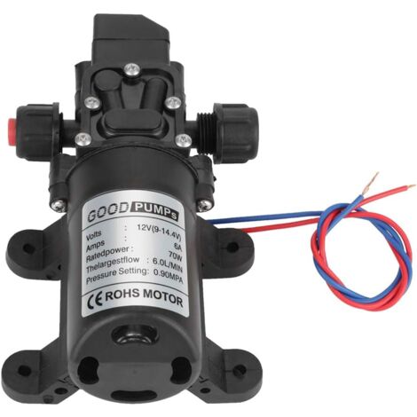 Houhence – Pompe immergée à membrane auto-amorçante 12V 70W – Débit 4-6L/min – Pression 0,9 MPA – Pour camping-car, bateau, jardin