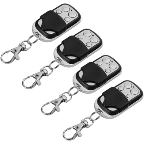 Paquet de 4 télécommandes de porte automatique, fréquence 433.92Mhz, télécommande à code fixe, peut copier le code d'apprentissage, code roulant, programmable