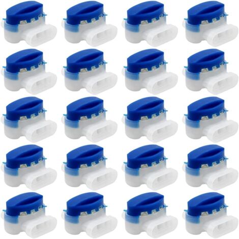 Abcrital – Lot de 20 connecteurs de câble étanches – Plastique résistant aux intempéries – Pour câblage extérieur et tondeuses à gazon