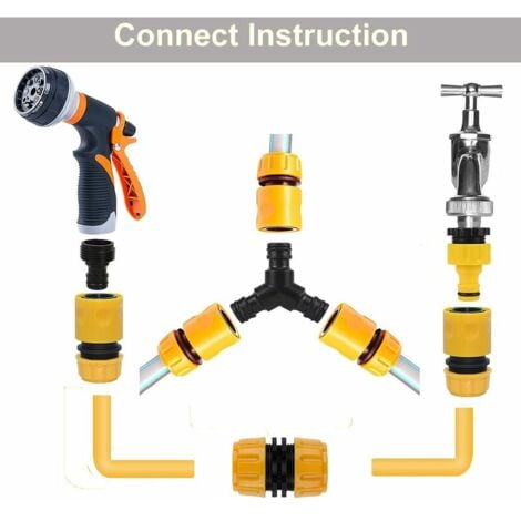 Lot de 20 Connecteur de Raccord Tuyau D'arrosage,Adaptateur Robinet Tuyau Arrosage,Séparateur de Tuyau en Y, Connecteur de Robinet Universel, etc.