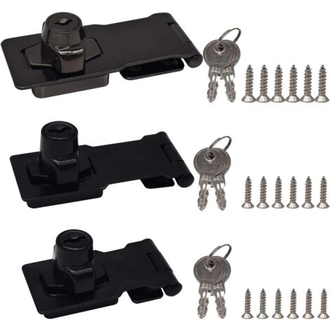 3 Pièces Moraillon De Verrouillage Alliage Zinc Cadenas Moraillon Tiroir Armoire Serrures Boulon De Porte Loquet Boucle Avec Cadenas Et Clé Moraillon Verrouillage Pour Portes Placards Tiroirs