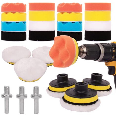 Kit De 3 Bonnettes De Polissage 250 Mm - Pour Polisseuse 220-250 Mm, En Coral Fleece Lavable - Doux Pour Carrosserie Auto