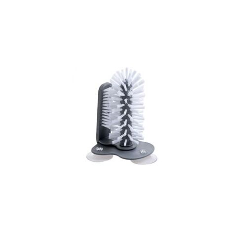 Brosse de nettoyage ,Double Face Goupillon Bouteille avec Base D'aspiration Puissante pour Outils de Maison D'évier de Cuisine de Bar,avec 2 × Éponges en Silicone
