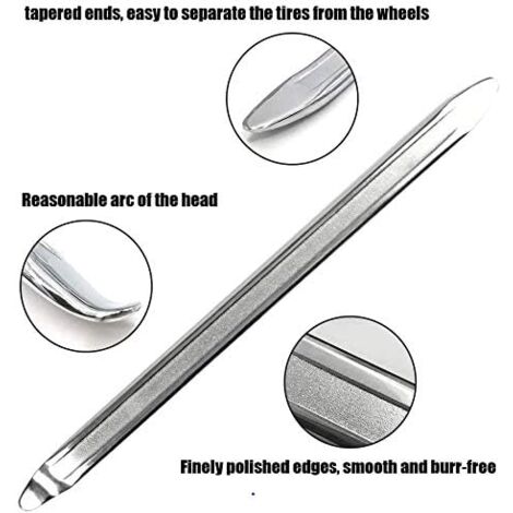 3 Pièces Démonte-Pneu, 30cm Démonte-pneus en Acier Au Manganèse Outils De Réparation De Décapant De Pneu De Cuillère pour Le Changement De Pneu De Voiture De Vélo De Moto De Vélo (Argent)