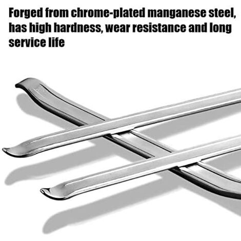 3 Pièces Démonte-Pneu, 30cm Démonte-pneus en Acier Au Manganèse Outils De Réparation De Décapant De Pneu De Cuillère pour Le Changement De Pneu De Voiture De Vélo De Moto De Vélo (Argent)