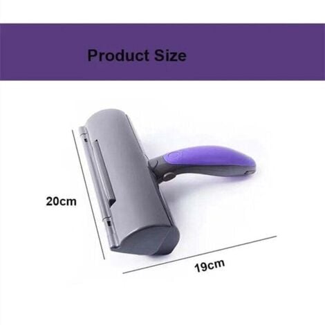 Fur daddy Sweeper Brush - Brosse Anti Poils Animaux- Ramasse Poils Chat/Chien - Violet et Gris