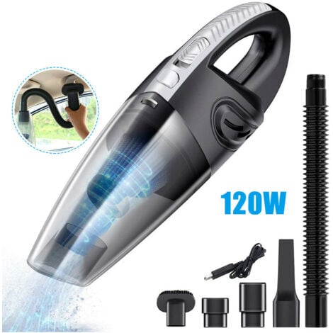 Aspirateur à Main, 120W Portable Mini Aspirateur Voiture sans Fil, Multifonctionnel Aspirateur Voiture Puissant avec Filtre Lavable pour Canapé Maison Voiture Bureau Table