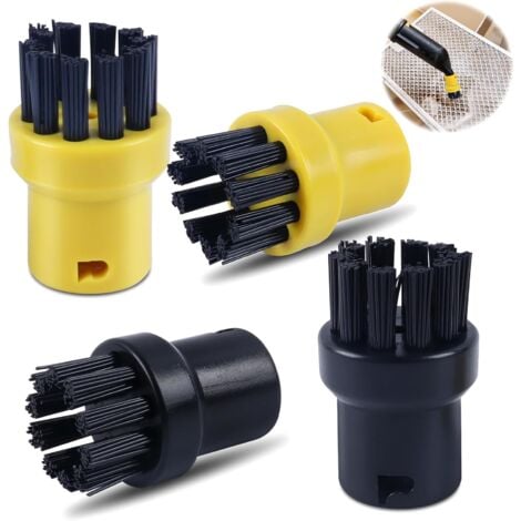 Lot de 4 brosses de nettoyage à vapeur，Accessoires de nettoyage à vapeur，Brosses Rondes Set,pour Kärcher SC1 SC2 CTK10 SC3 SC4 SC5 SC7