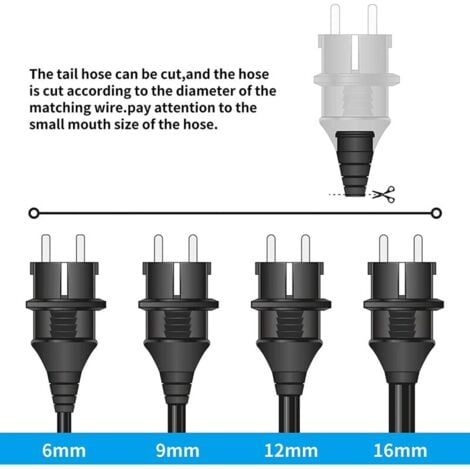 Fiches de Rechange Prises [4 Pack] Électriques Male Standard, IP44 Étanche Prises D'alimentation,Noir, 4 X Fiches Electrique de Contact de Mise à la Terre en Caoutchouc (250V/16A)