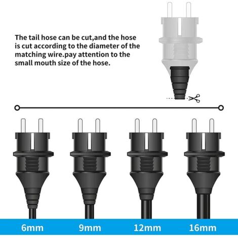 Fiches de Rechange Prises [4 Pack] Électriques Male Standard, IP44 Étanche Prises D'alimentation,Noir, 4 X Fiches Electrique de Contact de Mise à la Terre en Caoutchouc (250V/16A)