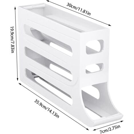 Distributeur d'œufs pour Réfrigérateur, Rangement Oeufs Frigo, Rouler Automatiquement La Boîte à Œufs à 4 Niveaux, Rangement Frigo, Distributeur Oeufs, Peut Contenir 30 œufs (blanc)