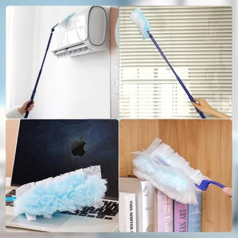 52 Pièces Recharges Compatible avec Swiffer Plumeau Poussiere, Plumeau Poussière avec 1 Poignée, 1 Telescopique Compatible avec Swiffer Recharge Kit, Recharges pour Plumeau Retient la Poussière