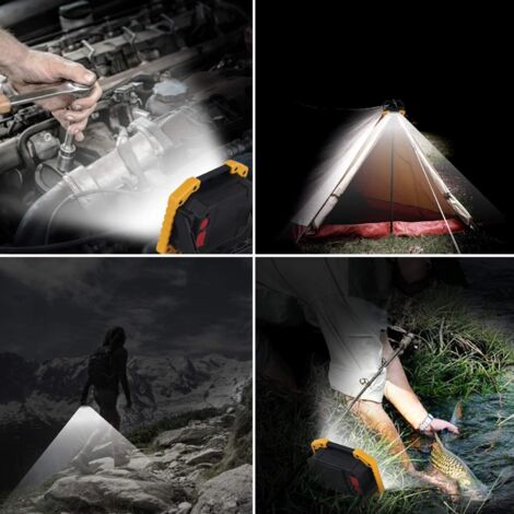 2 pack Projecteur LED Rechargeable 30W 2000LM Projecteur LED Chantier Portable 5200mAh Lampe Chantier Batterie Lumière de Travail avec 3 Modes & USB pour Camping, Chantier, Garage, Atelier