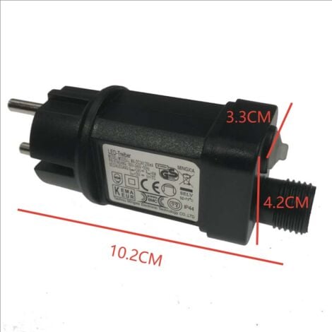 Clignoteur pour Guirlande lumineuse 31V 6W Prise Clignotante, 9 Modes Avec Fonction Minuterie, Étanche IP44 Transformateur LED pour Eclairage de jardin, Rideau Lumineux