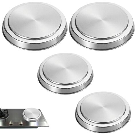 4 PièCes SéRies Couvercles de Plaque de Cuisson en Acier Inoxydable Plaque de Cuisson de Protection de CuisinièRe SupéRieure Ensemble Ustensiles 17/21 CM Accessoires de Cuisine