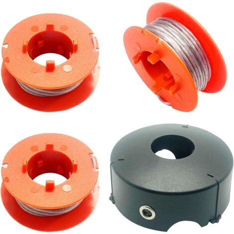 F016800175 Bobine de Rechange pour débroussailleuse Bosch Art 23 26 30 Combitrim Easytrim, Fil de Bobine Automatique Pro-Tap 8 m avec Couvercle F016L71088 (3 bobines + 1 Couvercle)