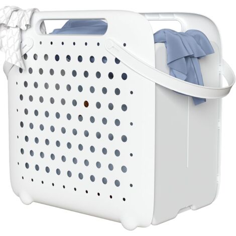 Houhence – Panier à linge pliable 45L – Matériau PP sans BPA – Dimensions 41x27x43 cm – Poignées détachables pour transport facile