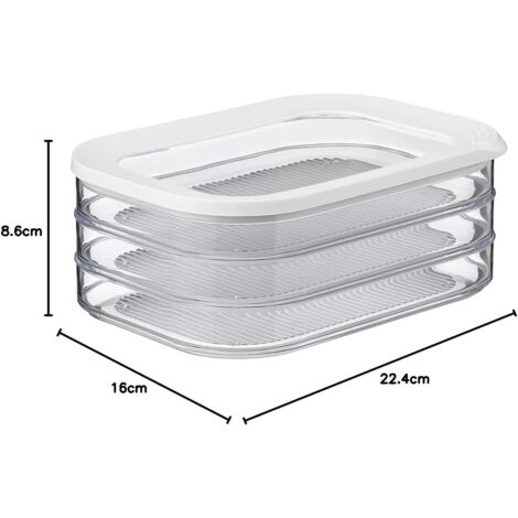 Boîte à charcuterie 3 étages – Blanc – boîte de rangement frigo pour charcuterie - trois boîtes de conservation séparées – passe au lave-vaisselle