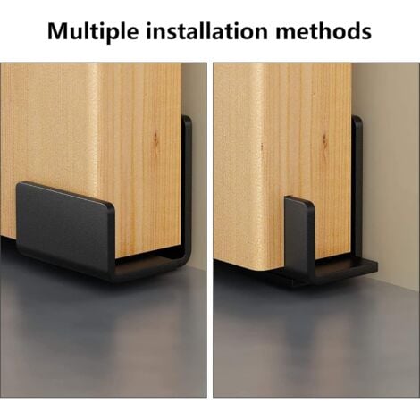 2pcs Guide de sol pour porte coulissante, réglable pour porte et armoire, en acier
