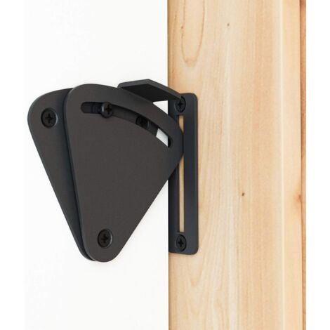 Houhence – Loquet de porte de grange noir – Acier au carbone massif – Verrou de confidentialité pour portes coulissantes et escamotables – Installation rapide