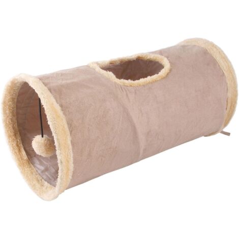 Houhence – Tunnel pliable pour chat et lapin – Daim et polyester – 25 cm diamètre, 50 cm longueur – Bruit de bruissement intégré