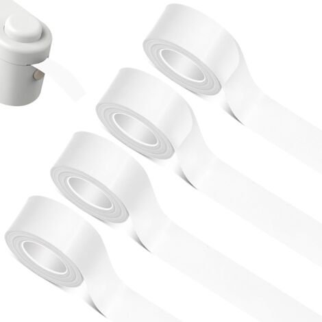 Houhence – Lot de 4 rouleaux d'étiquettes autocollantes thermiques 16mm x 4m – Étiquettes étanches pour étiqueteuses L1/Q1/M1 – Papier thermique résistant à l'eau