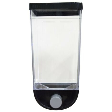 Distributeur d'aliments secs mural, grande capacité et transparent, commande par bouton pour le stockage des céréales, distributeur de céréales pour la cuisine(1,5 L)