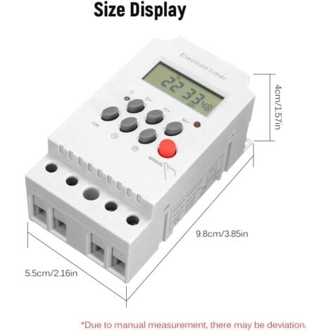 AC 220V 25A minuterie programmable numérique Rail Din minuterie électronique contrôleur de commutateur de temps avec horloge d'affichage LCD - blanche - blanche