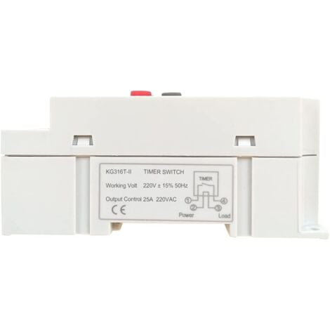 AC 220V 25A minuterie programmable numérique Rail Din minuterie électronique contrôleur de commutateur de temps avec horloge d'affichage LCD - blanche - blanche