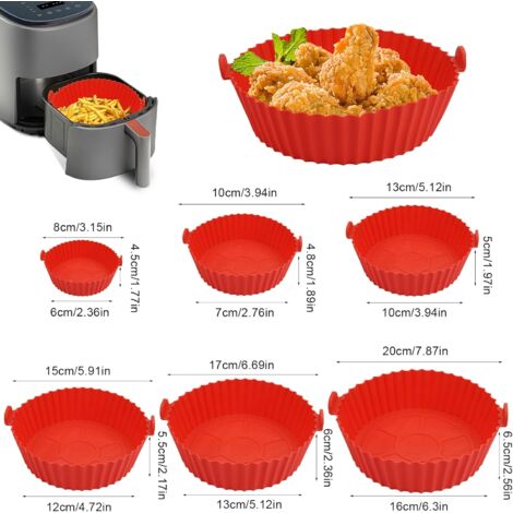 Moule Pour Air Fryer,6 Pièces Silicone Air Fryer Mould,Panier