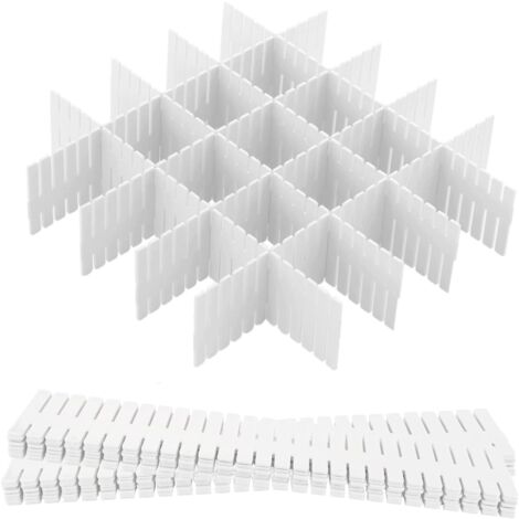 Houhence – Séparateur de tiroir réglable 12 unités – Dimensions 32,4 x 7 cm – Plastique renforcé – Pour sous-vêtements, chaussettes, fournitures de bureau