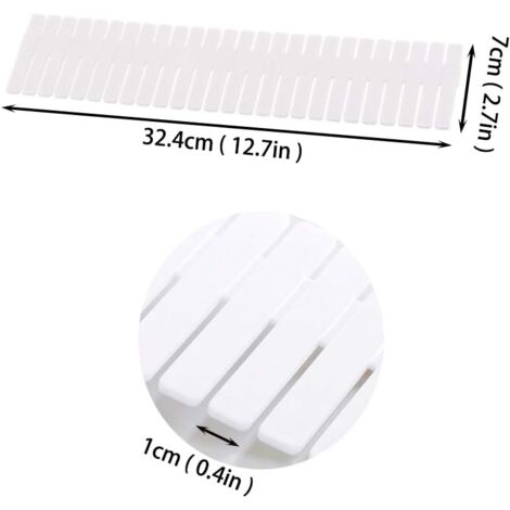 Pavlleen 24 Pièces Séparateurs De Tiroir Réglables 32x7cm - Organisateur De Tiroir En Plastique Gris Pour Sous-Vêtements, Chaussettes Et Maquillage